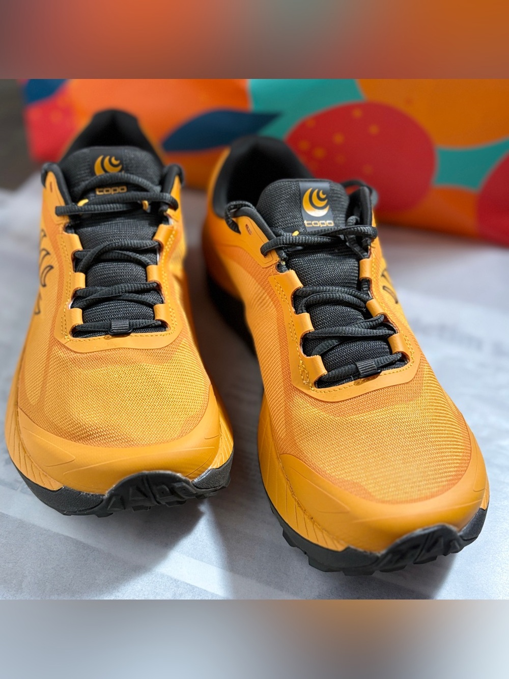 Topo Athletic MTN Racer 3 Trail Running Shoes Mango Orange Men’s Size 8